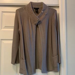 Snap Neck Open Cardigan